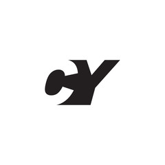 Initial letter CY, negative space logo, simple black color