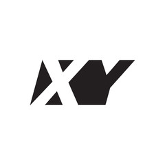 Initial letter XY, negative space logo, simple black color