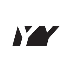 Initial letter YY, negative space logo, simple black color
