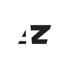 Obraz premium Initial letter AZ, negative space logo, simple black color