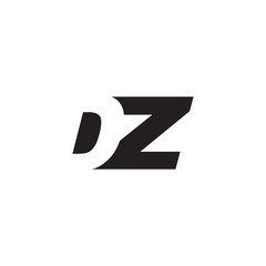 Initial letter DZ, negative space logo, simple black color