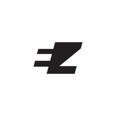 Initial letter EZ, negative space logo, simple black color