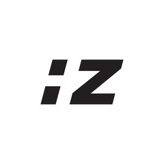Initial letter HZ, negative space logo, simple black color