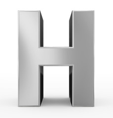 letter H 3d silver isolated on white