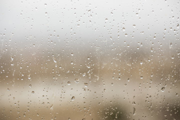 The city through the wet glass.