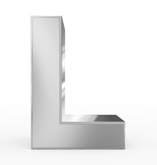 letter L 3d silver isolated on white