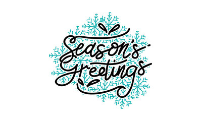 Season's Greetings Template Vector