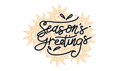 Season's Greetings Template Vector