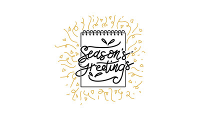 Season's Greetings Template Vector