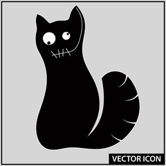 vector icon silhouette of the cat, graphic symbol