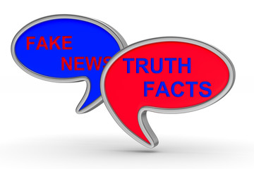 Fake news. talk balloon on white background. Isolated 3D illustration