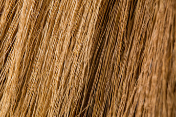 Broom on wooden floor