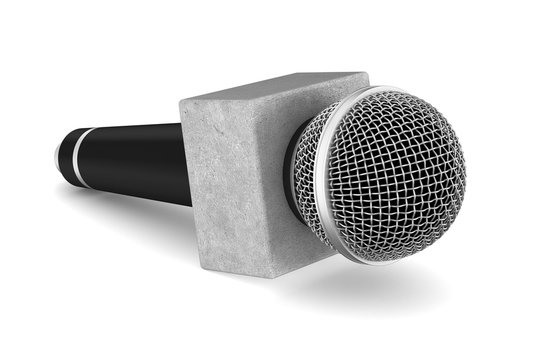 microphone on white background. Isolated 3D illustration
