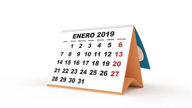 2019. desk calendar spanish