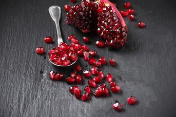 Pomegranate on black