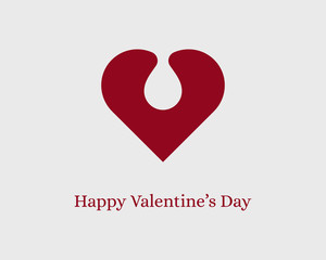 Valentine's day card with abstract heart