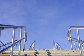 The steps of the stainless steel handrails