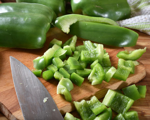 Diced green peppers