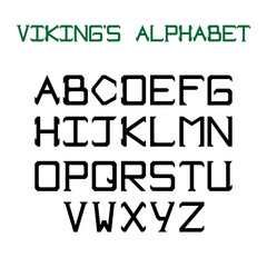 The English alphabet in the Scandinavian style.