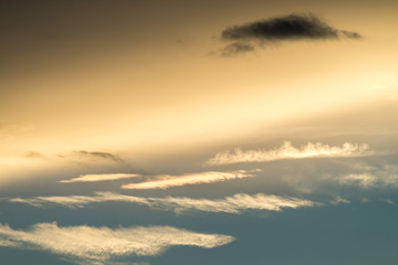 Fototapeta na wymiar Nice cloud shapes on the bue bright sky