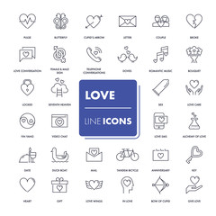  Line icons set. Love