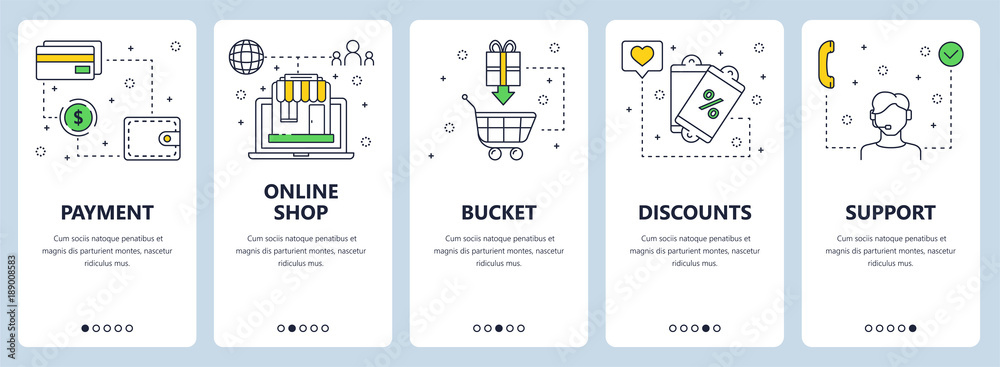 Canvas Prints vector modern thin line online payment concept web banners