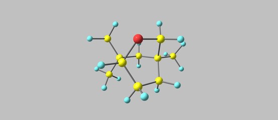 Eucalyptol molecular structure isolated on grey