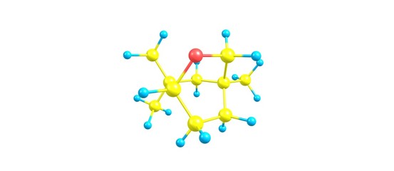 Eucalyptol molecular structure isolated on white