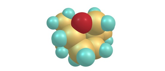 Eucalyptol molecular structure isolated on white