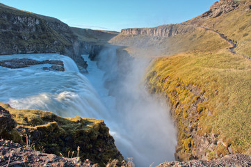 Gulfoss (Golden Falls), a waterfall in the canyon of the Olfusa river, Iceland.