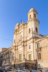 Fototapeta na wymiar Catania, Sicily, Italy. Church of St. Francis of Assisi, 18th century