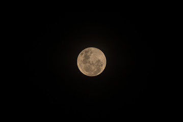 yellow color effect on super moon at night