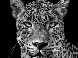 Obraz premium Lampart portretowy (Panthera pardus kotiya)