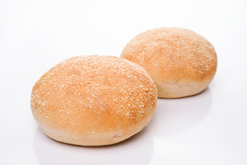 Sesame bread buns isolated on white background