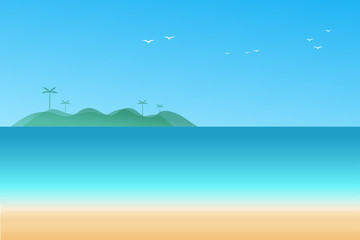 Fototapeta na wymiar Vector illustration seascape background