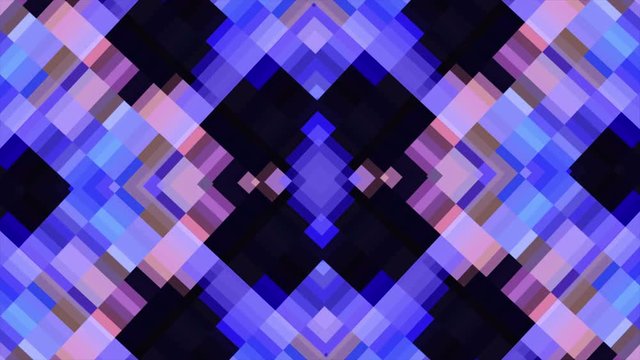 Abstract pixelated kaleidoscope background animation, purple toned pastel colors