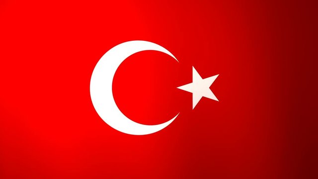 Turkish National Flag Animation. High Definition Video