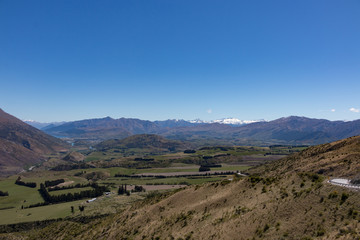 Fototapeta na wymiar Crown Range New Zealand Haast pass landscape view