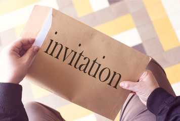 invitation writing on envelope