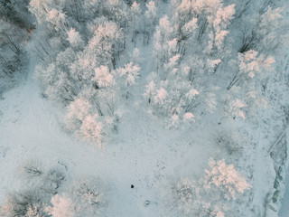 Winter lanscape in Finland. Aerial view