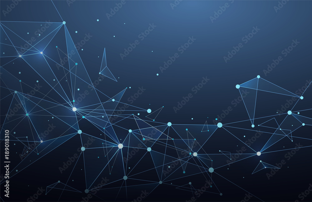 Poster abstract global network connections with points and lines. wireframe of network communications. digi