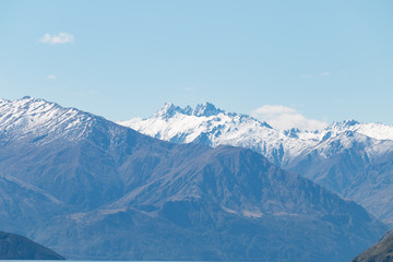 Fototapeta na wymiar New Zealand Lake Wanaka landscape with mountains