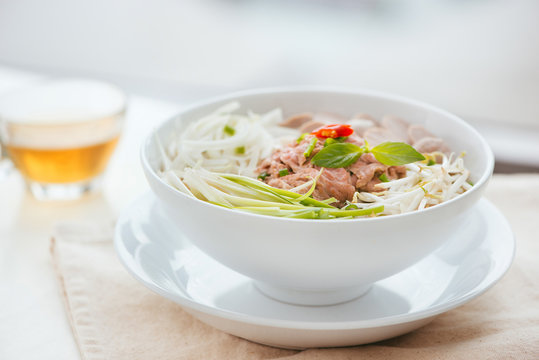A bowl of traditional Vietnamese Pho noodle