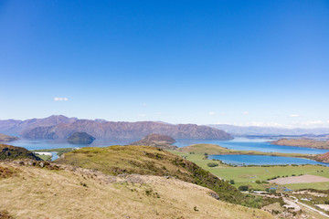 New Zealand Lake Wanaka mountain landscape Mount aspiring national park and diamond lake
