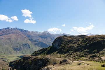 New Zealand Lake Wanaka mountain landscape Mount aspiring national park and diamond lake