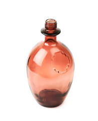 Colored glass bottle isolated
