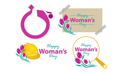 Happy Woman's Day Template Set
