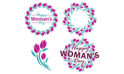 Happy Woman's Day Template Set