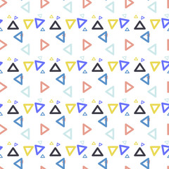 Abstract seamless vector pattern for girls, boys, clothes. Creative background with dots, geometric figures Funny wallpaper for textile and fabric. Fashion style. Colorful bright