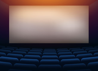 Fototapeta premium movie cinema hall theater with projection wall